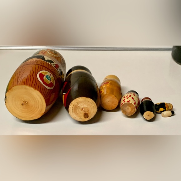 1980s Vintage Soviet Era Hand Painted Wooden Historic Russian Leaders Matryoshka - Picture 10 of 10